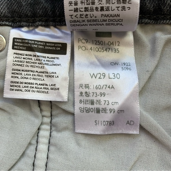 Men’s Levi’s 501 Classic Straight Leg Jean Charcoal Gray Size 29 x 30 - Picture 8 of 9